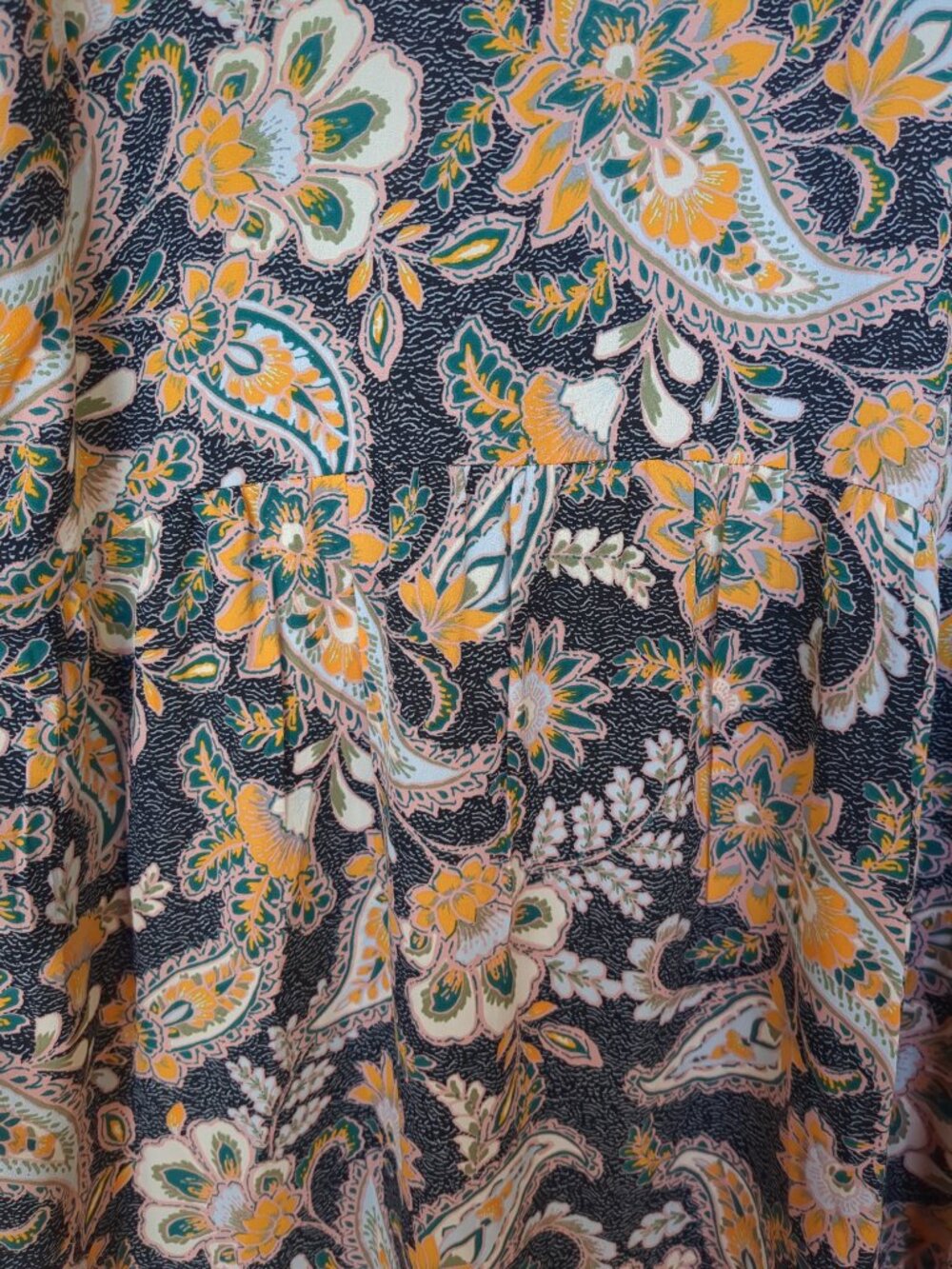 L Long Sleeve Multi Color Design Mid Button Up Tunic - Picture 7 of 16